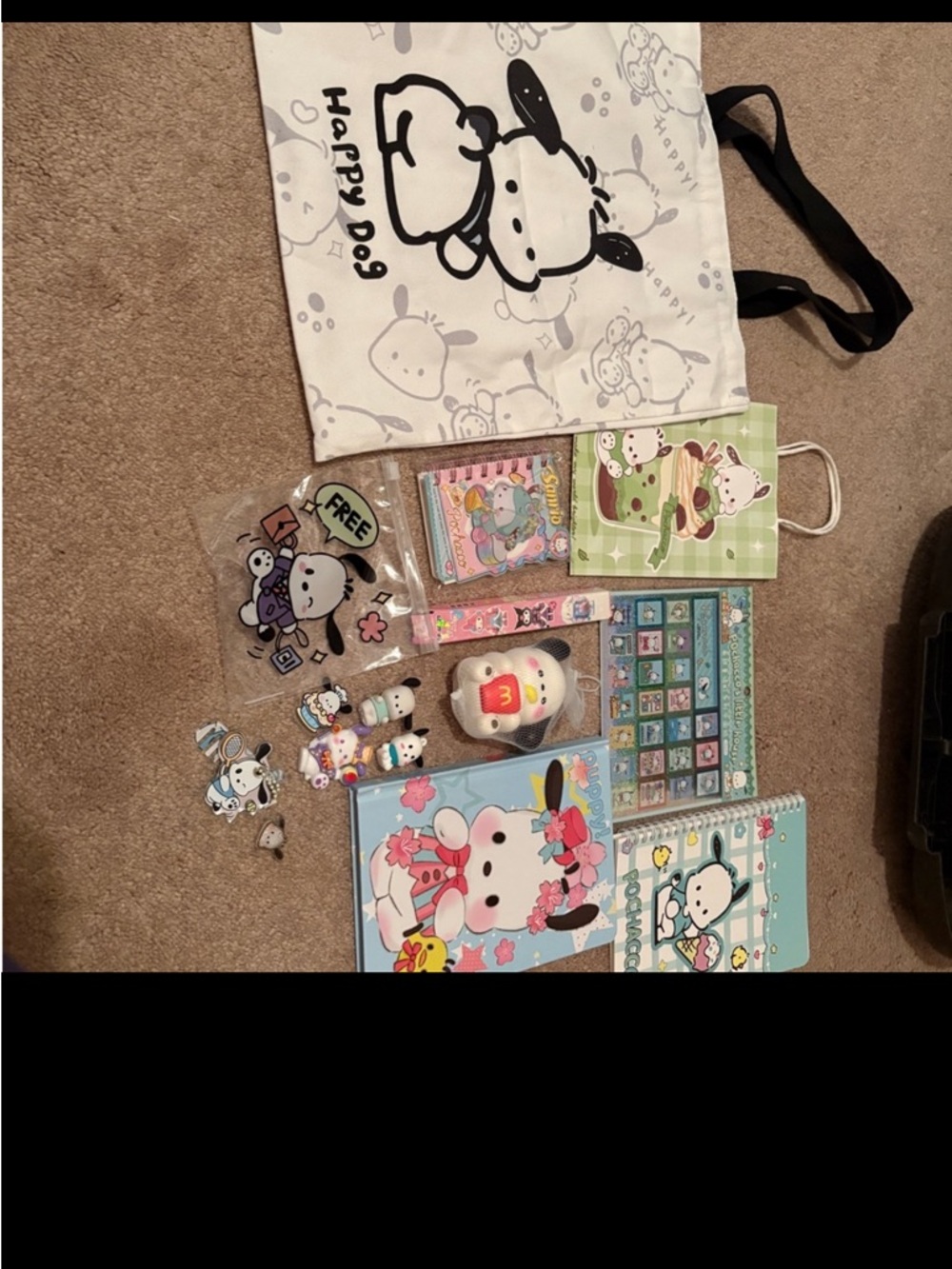 NWOT Sanrio extra large pochacco bag and more stationary bundle